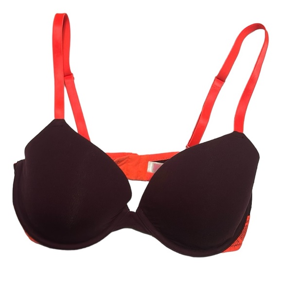 PINK Victoria's Secret Other - PINK Victoria Secret Maroon Orange Wear Everywhere Demi Bra Size 34D